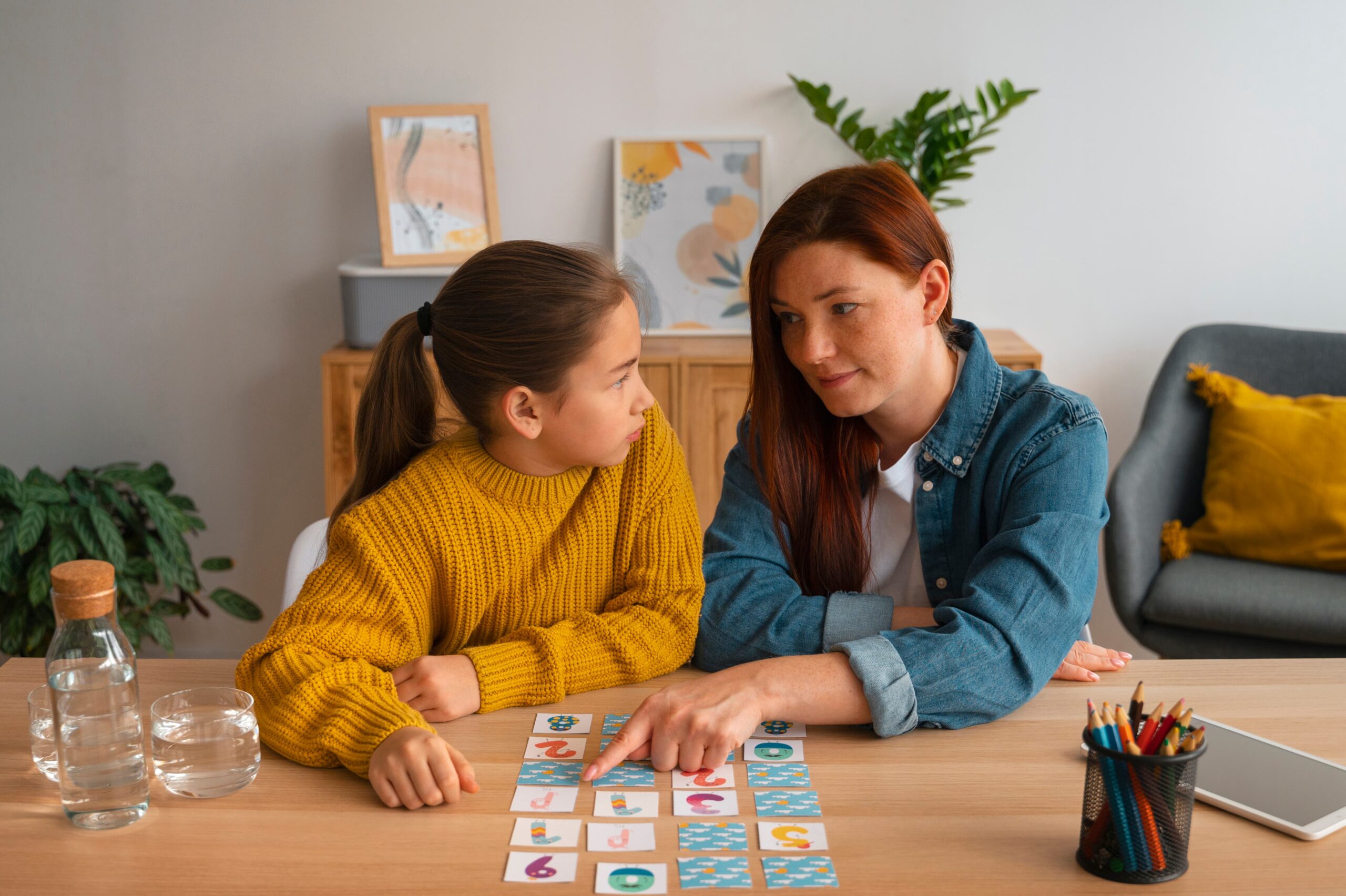 medium shot woman girl playing memory game 1 scaled